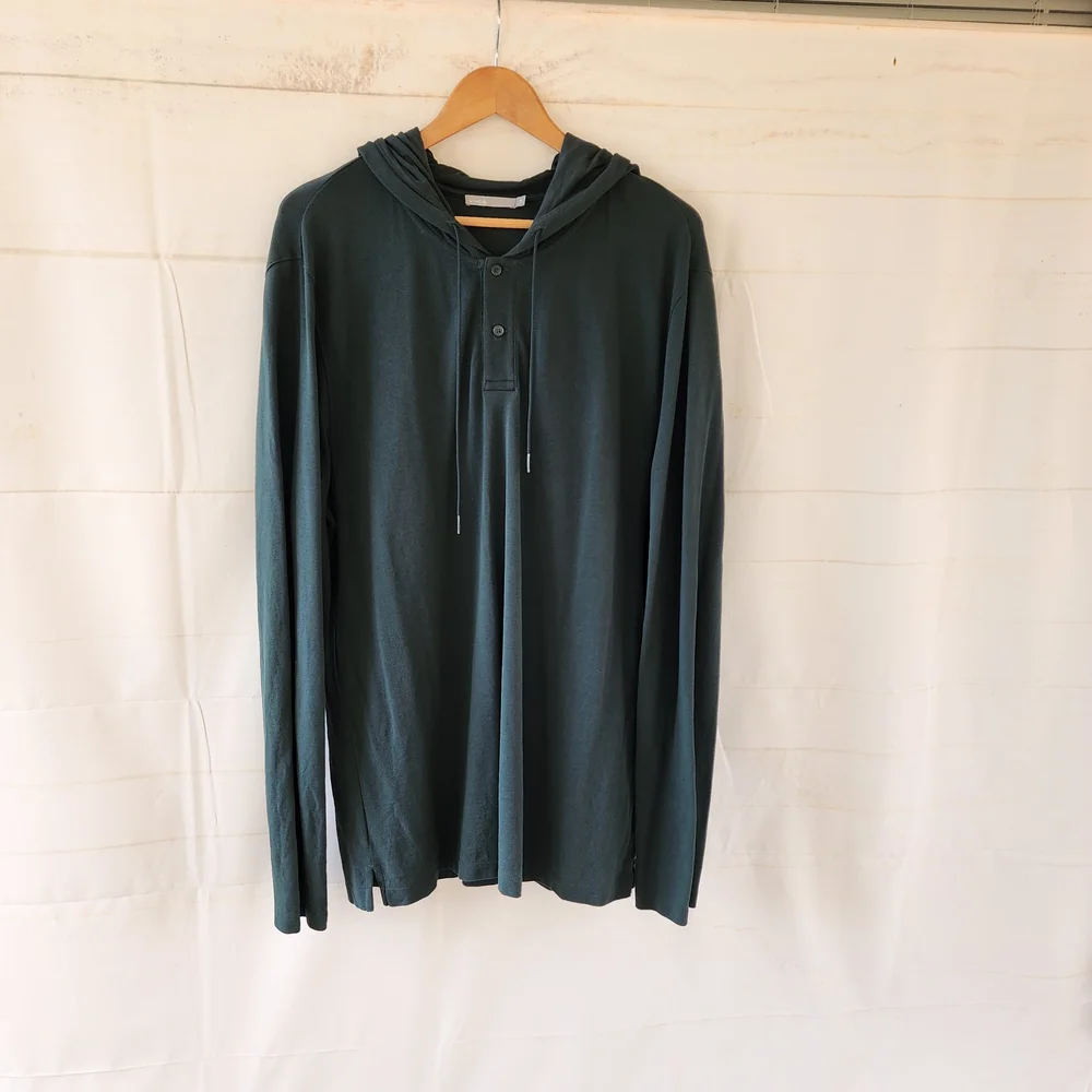 Vince Dark Green Hooded Sweater